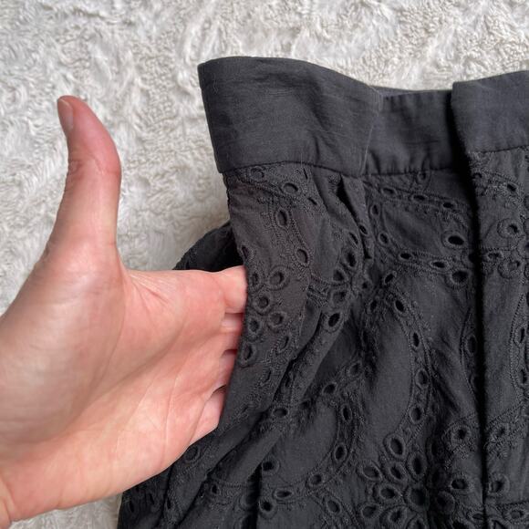 SOLD Zara eyelet lace high rise waist trouser pants cropped ankle trousers black - Picture 10 of 17